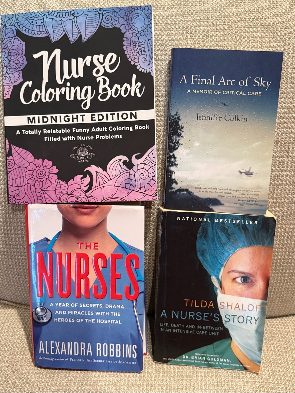 Nurses True Stories Books & New Coloring Book Midnight Edition.